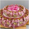 Torta Bomboniera Battesimo Bimba Scenografica con Vasetti e Piedino Legno Personalizzato-Nara Bomboniere