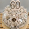 Torta Bomboniera Nozze di Diamante 60 Anni con Diamante Specchiato e Nomi