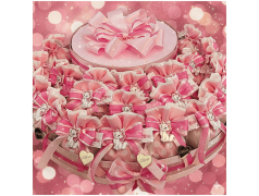 Torta Bomboniere Nascita e Battesimo Bimba Tema Gattina Marie con Nome Personalizzato