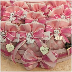 Torta Bomboniere Nascita e Battesimo Bimba Tema Gattina Marie con Nome Personalizzato