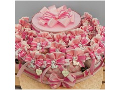 Torta Bomboniere Nascita e Battesimo Bimba Tema Gattina Marie con Nome Personalizzato