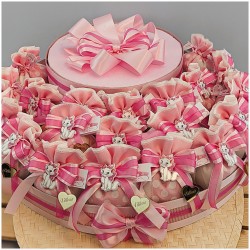 Torta Bomboniere Nascita e Battesimo Bimba Tema Gattina Marie con Nome Personalizzato