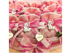 Torta Bomboniere Nascita e Battesimo Bimba Tema Gattina Marie con Nome Personalizzato