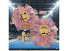 Bomboniera Comunione Ginnastica Artistica Magnete in Legno Personalizzato con Nome