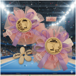 Bomboniera Comunione Ginnastica Artistica Magnete in Legno Personalizzato con Nome