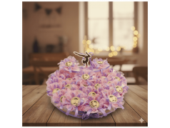 Torta Bomboniera Comunione Ginnastica Artistica con Magneti Legno e Nome Personalizzato