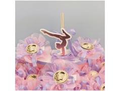 Torta Bomboniera Comunione Ginnastica Artistica con Magneti Legno e Nome Personalizzato