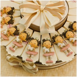 Torta Bomboniere Battesimo Bimba Principessa dei Sogni con Magnete e Cavallino