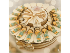 Torta Bomboniera Battesimo Bimbo Principe con Ranocchio e Corona