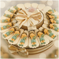 Torta Bomboniera Battesimo Bimbo Principe con Ranocchio e Corona