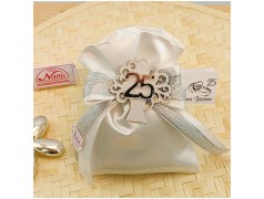 Sacchettino Bomboniera Nozze argento Albero della vita economico