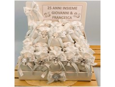 Sacchettino Bomboniera Nozze argento Albero della vita economico