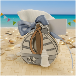 Bomboniera Battesimo e Comunione Tema Mare Magnete Barca a Vela con Faro