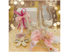 Bomboniera Solidale Cuorematto Gatto Porta Anelli in Ceramica Bianca