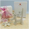 Bomboniera Solidale Cuorematto Cane Porta Anelli in Ceramica Bianca