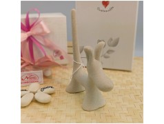 Bomboniera Solidale Cuorematto Cane Porta Anelli in Ceramica Bianca