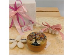 Bomboniera Albero della vita candela"Art Color" metallo stampato