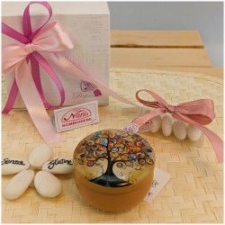 Bomboniera Albero della vita candela"Art Color" metallo stampato