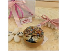 Bomboniera Albero della vita candela"Art Color" metallo stampato