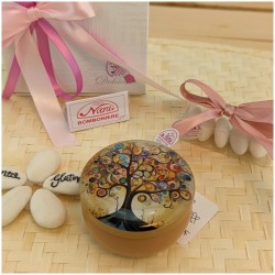 Bomboniera Albero della vita candela"Art Color" metallo stampato