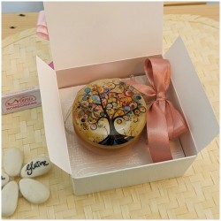 Bomboniera Albero della vita candela"Art Color" metallo stampato