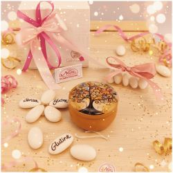 Bomboniera Albero della vita candela"Art Color" metallo stampato