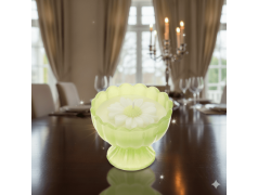 Bomboniera Hervit Candela in Coppa di Vetro Verde con Margherita