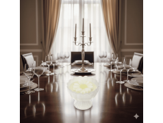 Bomboniera Hervit Candela in Coppa di Vetro Bianco con Margherita