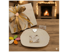 Bomboniera Matrimonio Hervit Piattino Svuotatasche in Porcellana Lavorata con Cuore Personalizzato