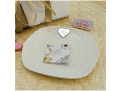 Bomboniera Matrimonio Hervit Piattino Svuotatasche in Porcellana Lavorata con Cuore Personalizzato