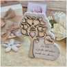 Bomboniera Made in Italy Albero della Vita in Pietra e Legno con Frase e Nome Personalizzato