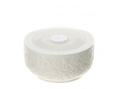 Bomboniera Hervit Ciotola Rotonda in Porcellana Bianca con Coperchio Ermetico