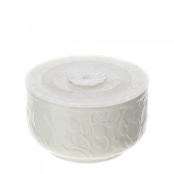 Bomboniera Hervit Ciotola Rotonda Porcellana Bianca con Coperchio Salvafreschezza