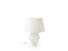 Bomboniera Hervit Lampada in Porcellana Bianca Traforata con Paralume