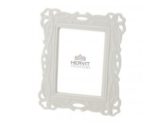 Bomboniera Hervit Cornice Portafoto Rettangolare in Porcellana Bianca Traforata
