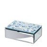 Bomboniera Hervit Scatola Rettangolare in Vetro Specchiato con Cristalli Blu