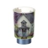 Bomboniera Hervit Porta lampada con Decoro Casetta Blu e Base Satinata