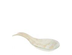 Bomboniera Hervit Poggia Mestolo in Vetro con Decori Floreali Beige