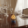 Bomboniera Hervit Porta lampada con Decoro Casetta Blu e Base Satinata -Nara Bomboniere