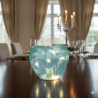 Bomboniera Hervit Lampada Led a Cuore in Vetro Verde Acqua Effetto Craquelé -Nara Bomboniere