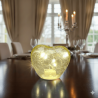 Bomboniera Hervit Lampada Led a Cuore in Vetro Giallo Effetto Craquelé -Nara Bomboniere