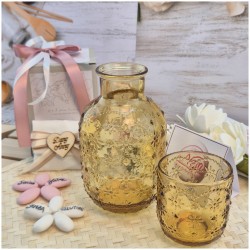 Caraffa con Bicchiere color Ambra di Claraluna