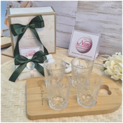 Vassoio in bambù con 4 bicchierini di Claraluna