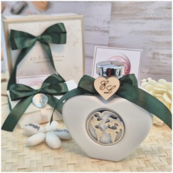 Oliera Cuore con Mappamondo argento