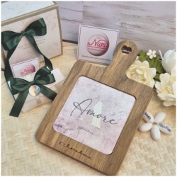 Tagliere in Acacia con coltellino di Claraluna