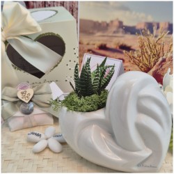 Cuore porta Piantina Bianco di Claraluna