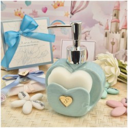 Porta Sapone Azzurro a Cuore di Claraluna