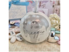 Mappamondo Grande con cuore Argento