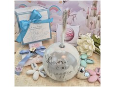 Mappamondo Grande con cuore Argento