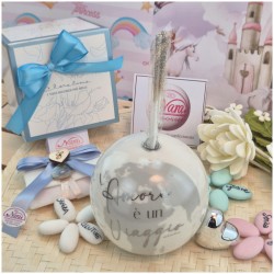 Mappamondo Grande con cuore Argento